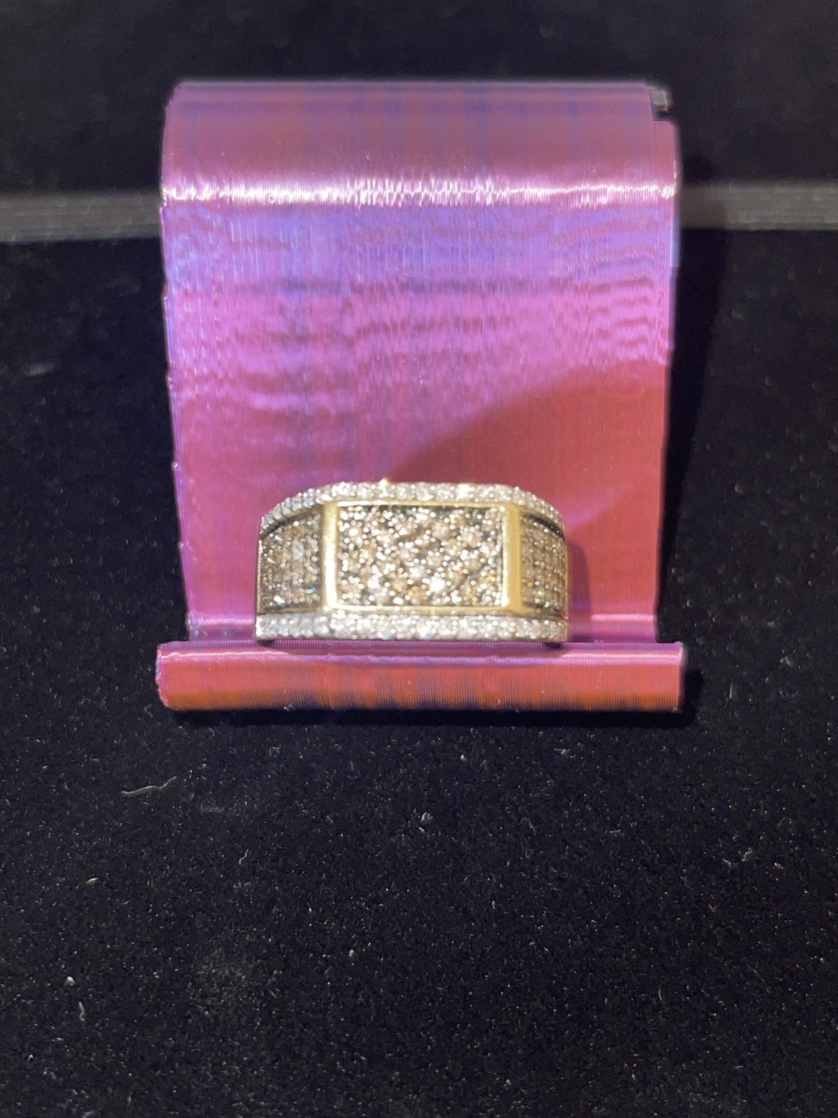 10K Yellow Gold Natural Diamond Men’s Ring 10g Size 10.5 READ