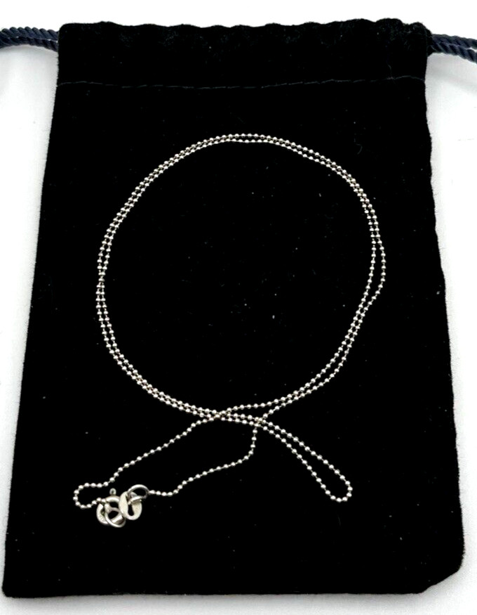 Petite Solid Sterling Silver 925 MICRO BEAD BALL 18 ” in. NECKLACE Mini