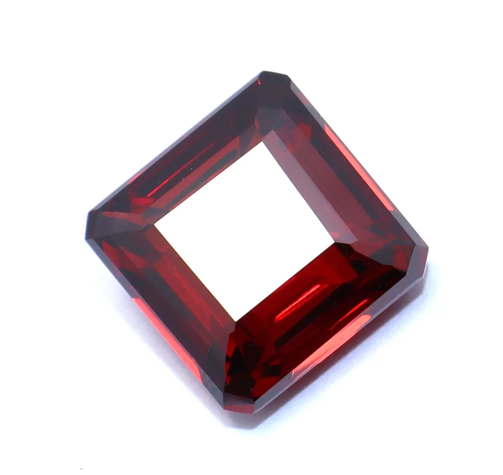 52 Ct Natural Cambodian Red Zircon Asscher Cut Loose Certified Gemstone