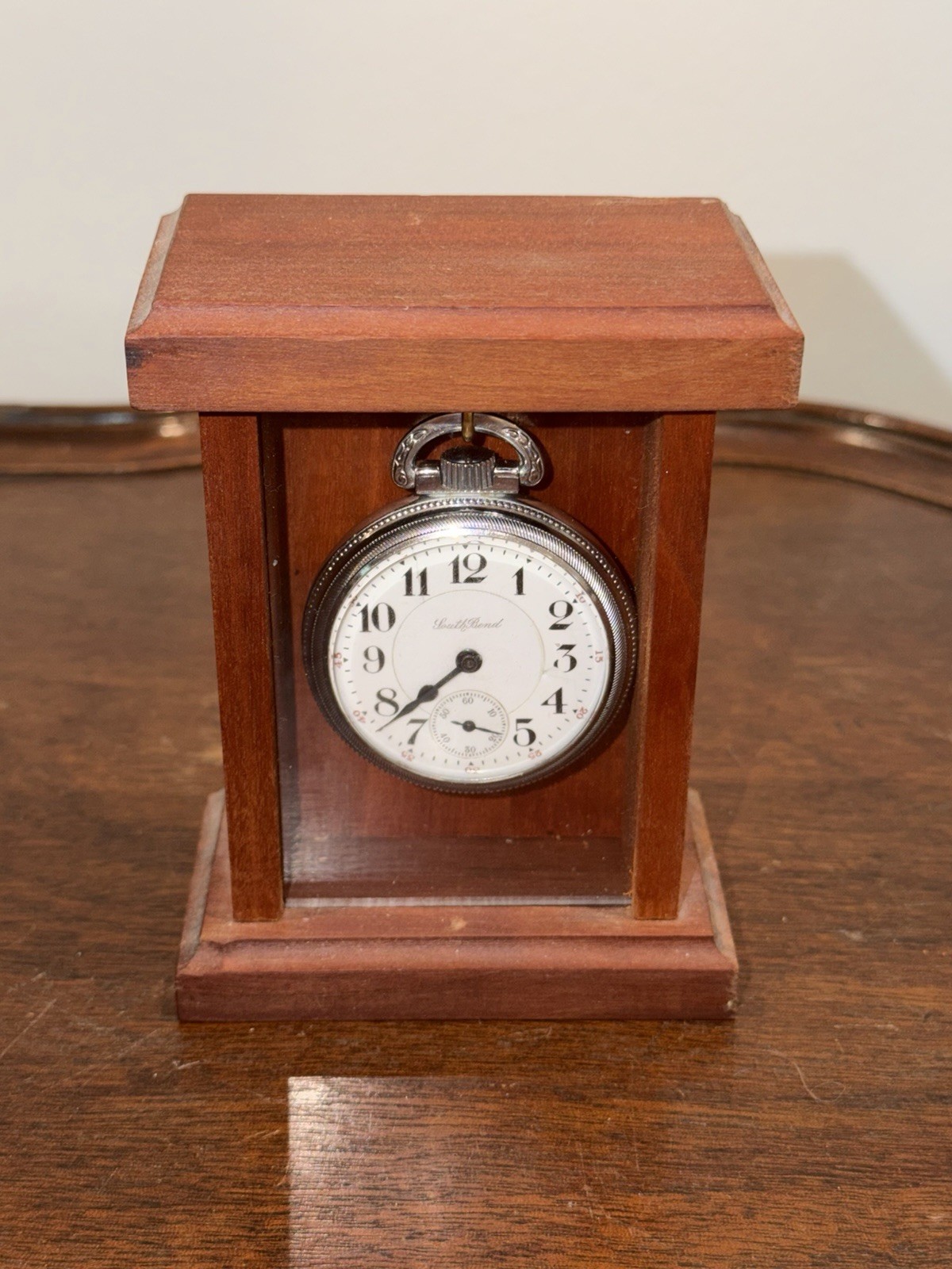1908 South Bend Antique Pocket Watch Model 313 17 Jewels Display Case – Working