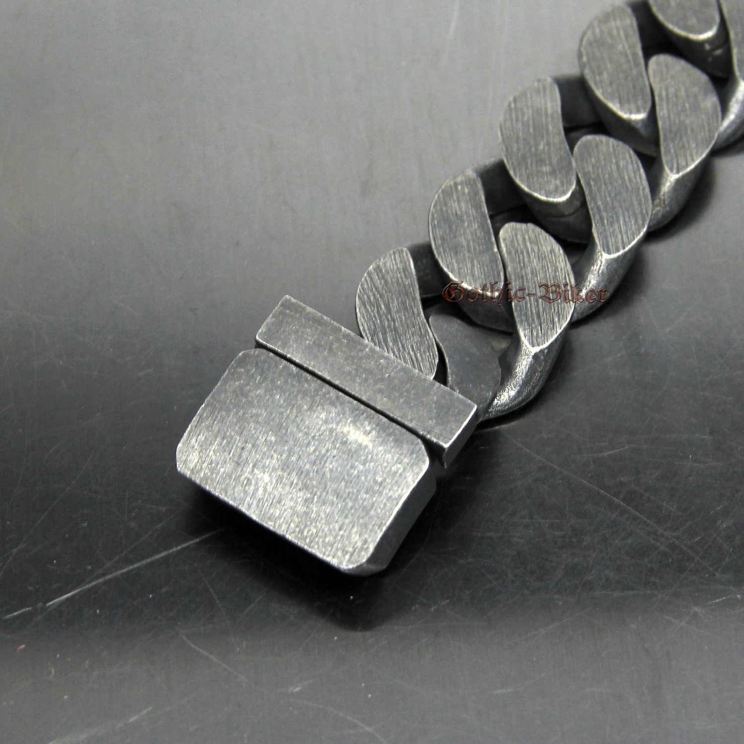 Heavy Chunky Gunmetal Chain Retro Men’s Curb Cuban Link Stainless Steel Necklace
