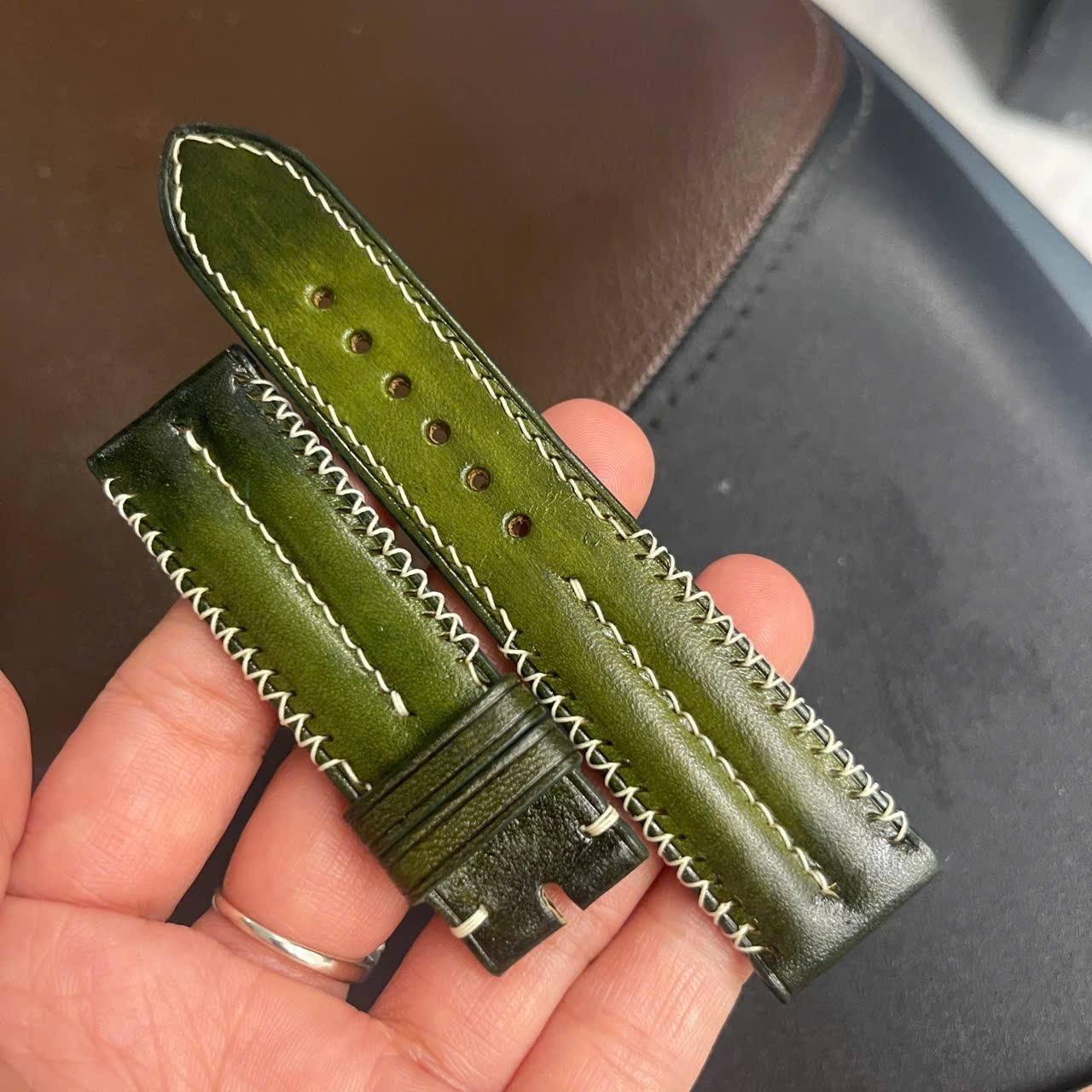 GREEN VEG Cowhide skin Watch Strap Band 18mm 19mm 20mm 21mm 22mm 23mm 24mm 26mm
