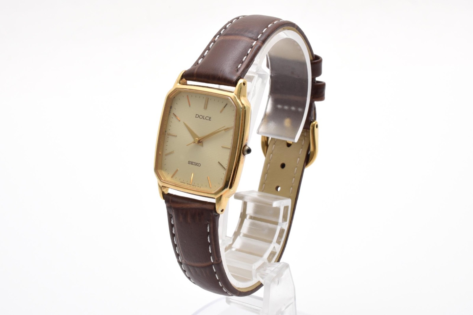 [Exc+5] Vintage Seiko Dolce 8N41-5160 Gold Dial 27mm Quartz Men’s Watch JAPAN