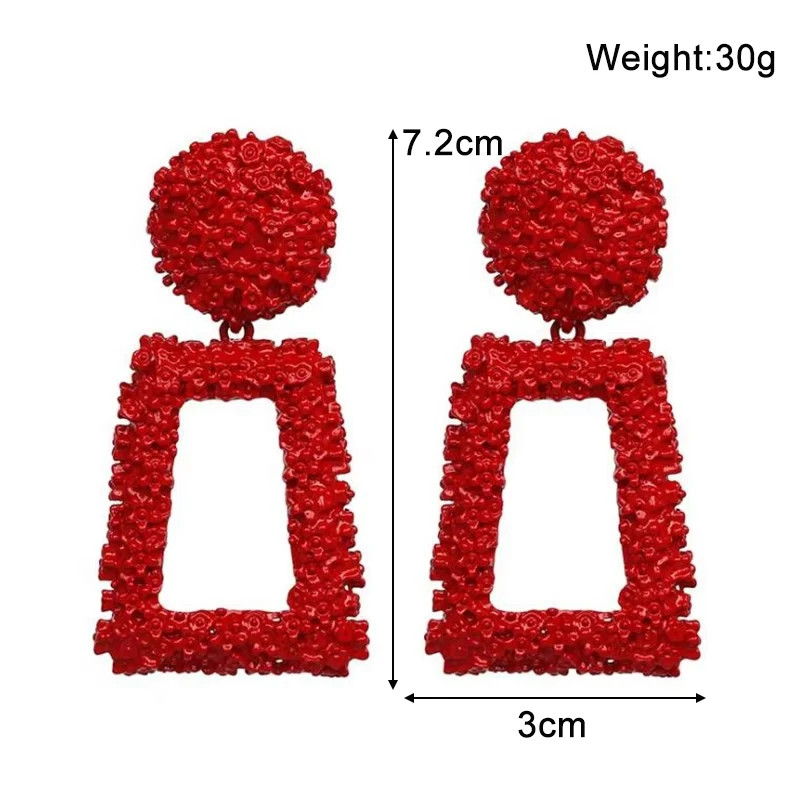 Red Hanging Earrings Simulated Pearl Heart Drop Elegant Jewelry 1 Pc