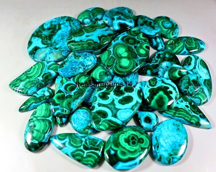250 Ct Wholesale Lot Natural Chrysocolla Malachite Cabochon Jewelry Gemstone