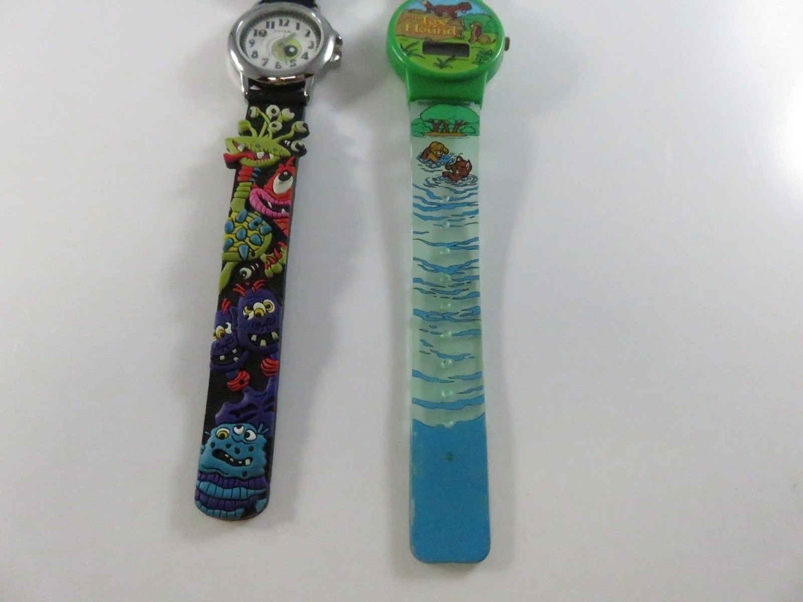 Timex TMX Monster Analog + Disney Fox and the Hound Digital Watch Lot – Untested