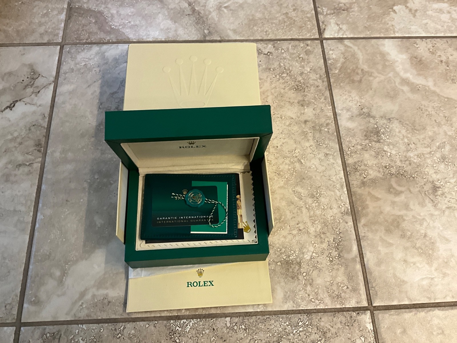 ROLEX Watch Box Set With Tags & Card Holder