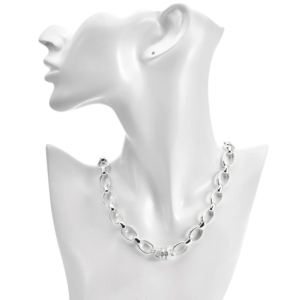 Kirks Folly The Midas Touch Oval Link Magnetic Interchangeable Necklace SST