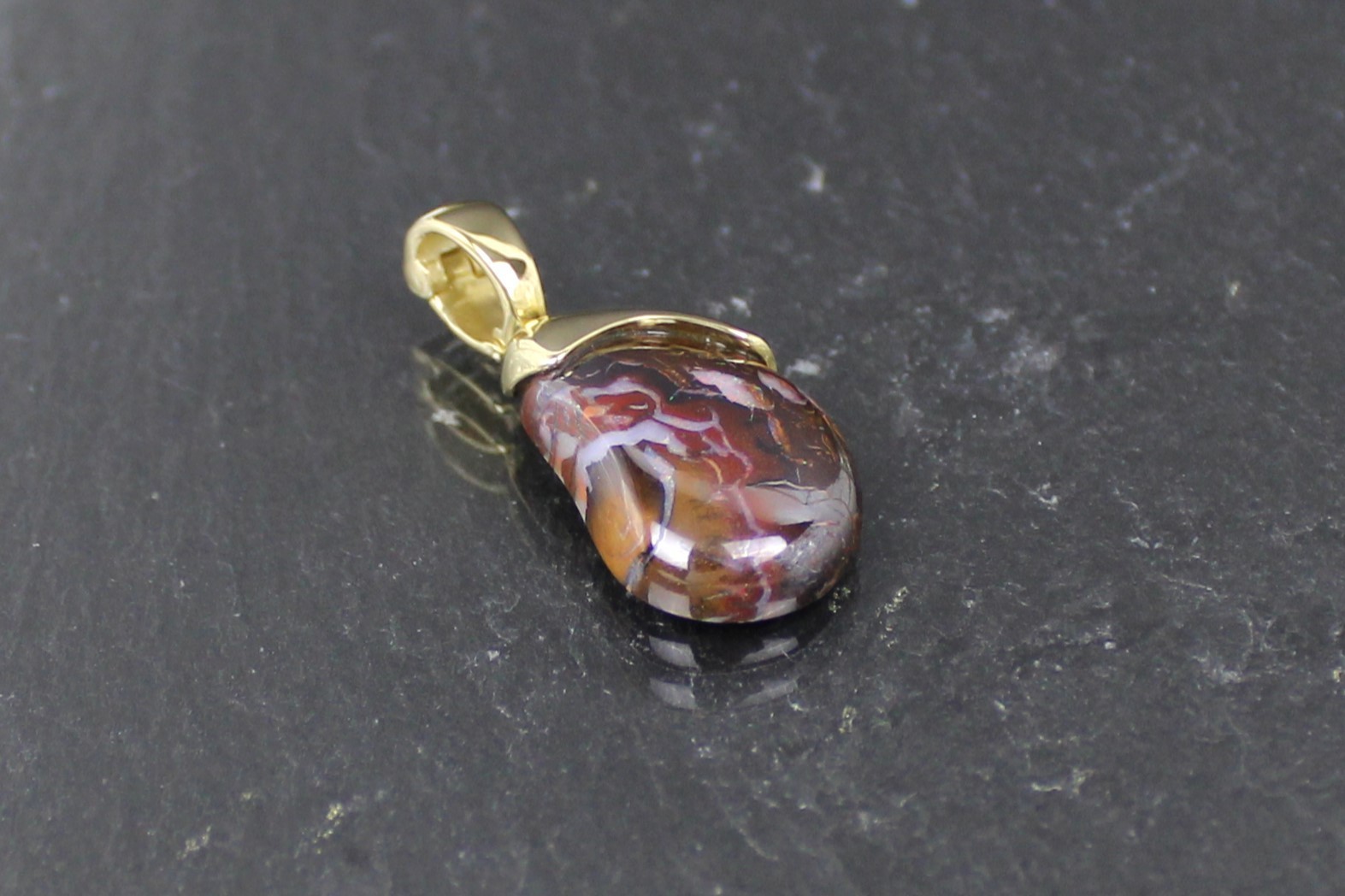 Opalanhänger, 375er Gelbgold, 9 Karat, Yowah Opal, Australien