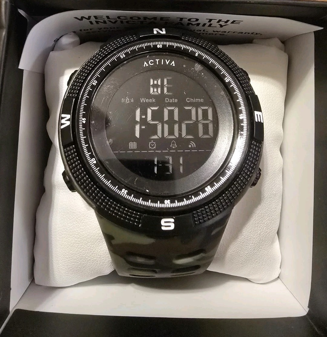 Activa X Invicta Men’s 50mm Camouflage Band Digital Watch ACW1915MC-001