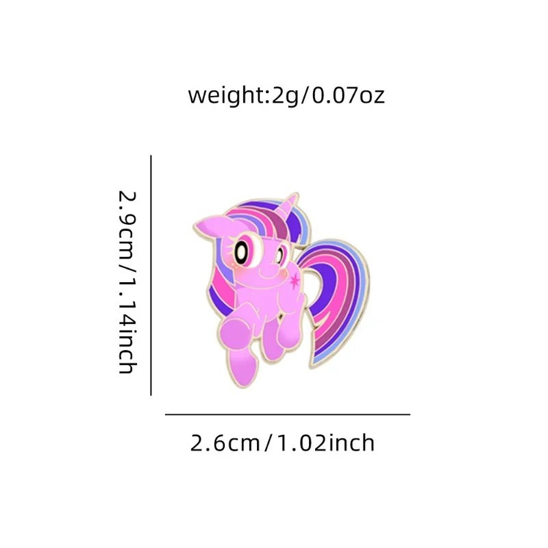 My Little Pony Printed Enamel Pins Anime Cartoon Character Collectible Brooches