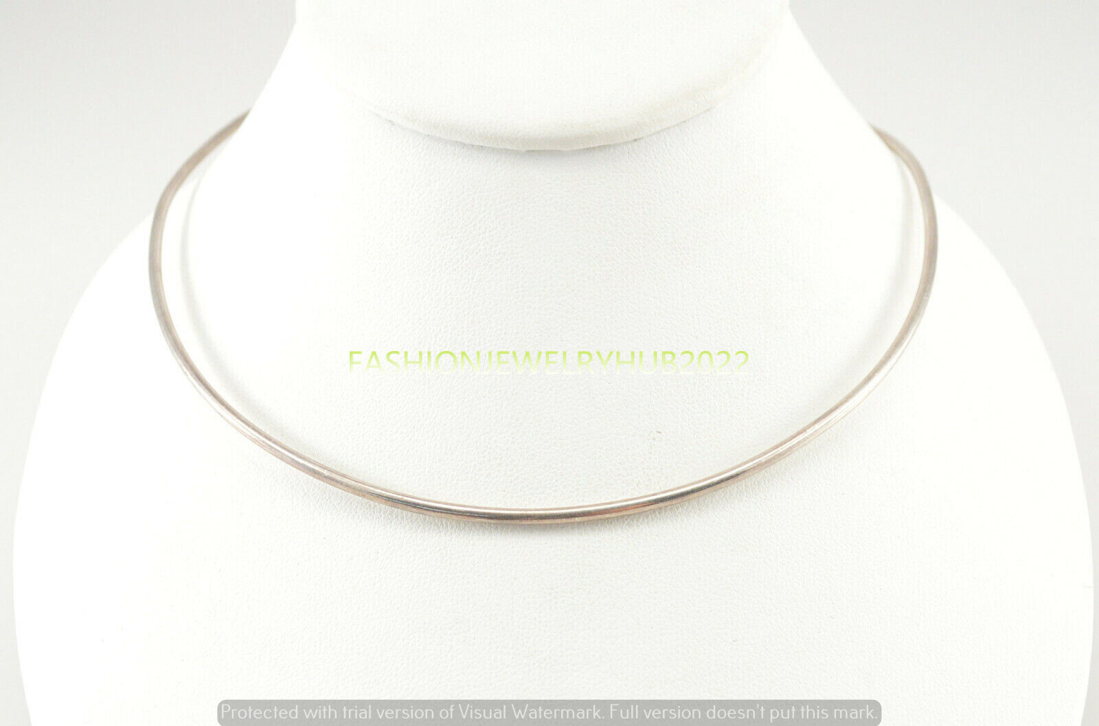 1pcs Choker Collar 925 Sterling Silver Overlay Flexible Easy To Wear Necklace