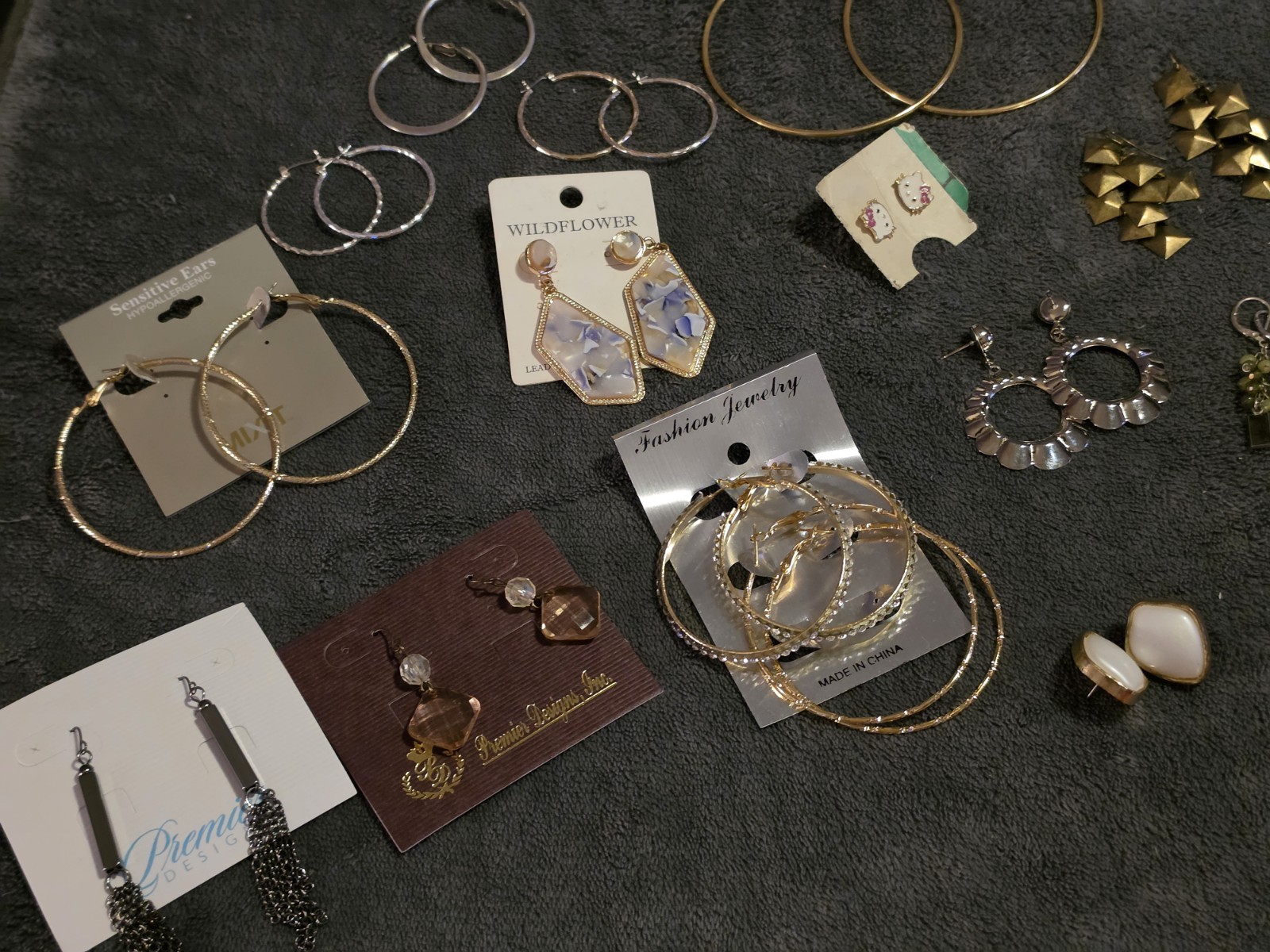 RSVP Wildflower Premier Designs Mixed Earrings Lot 13pc Hoops Dangle Stud RS