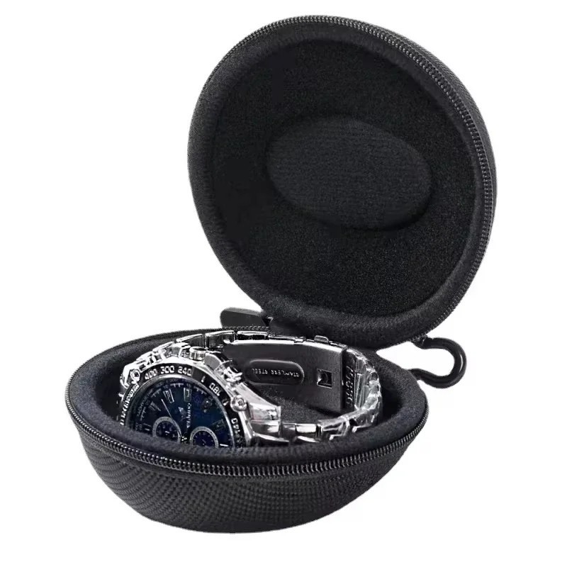 Watch Travel Case Hard Shell Zipper Single Watch Storage Box Black Portable UK