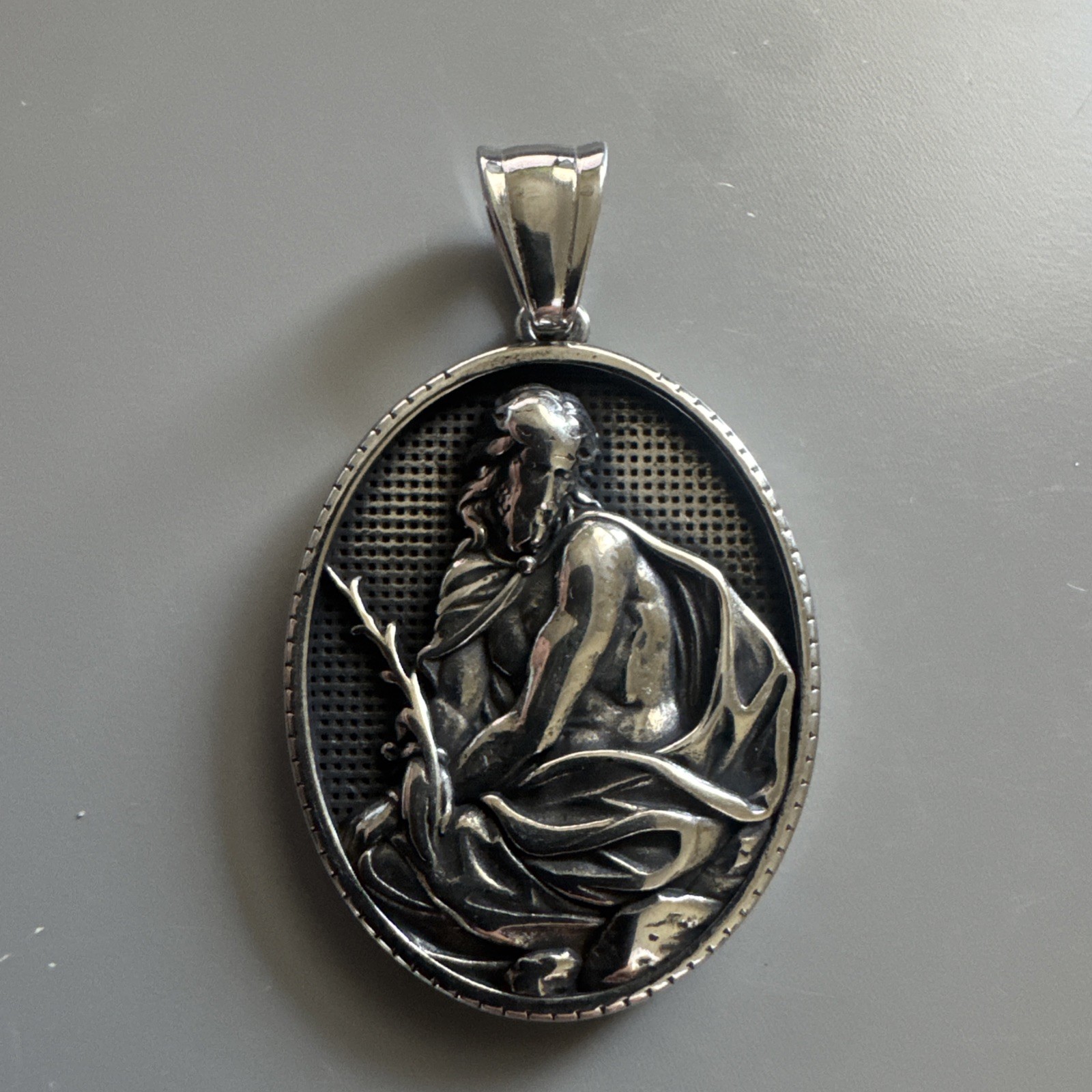 Mythological Pendant Zeus Jupiter Stainless Steel 24 Inch Necklace Unisex Gift