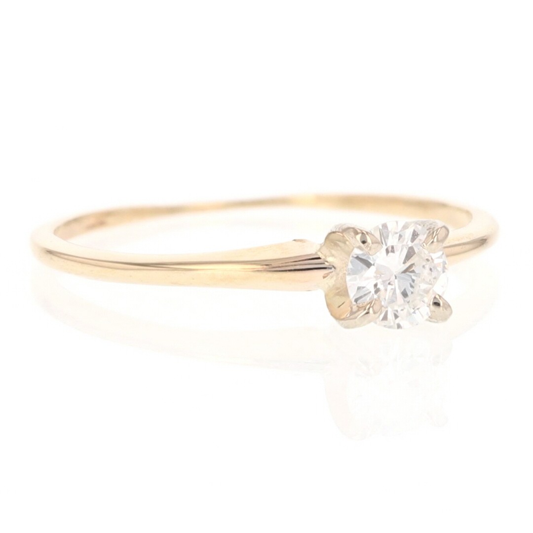 .31ct Round Diamond Solitaire Prong-Set Engagement Ring 14k Yellow Gold Size 6