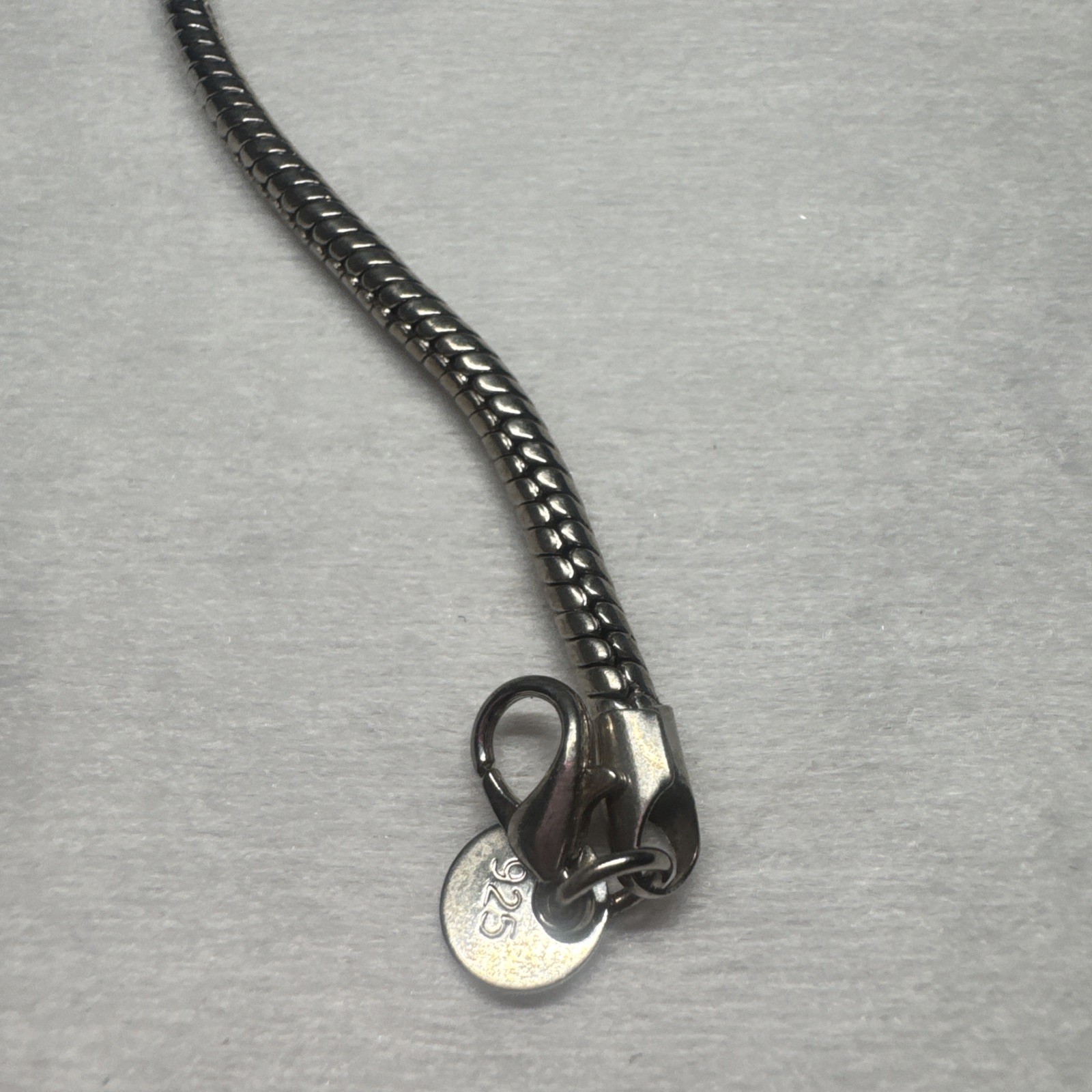 SUPER NICE 925 SILVER PLATED SNAKE CHAIN BRACELET 3MM APPROX. 8 ” LONG