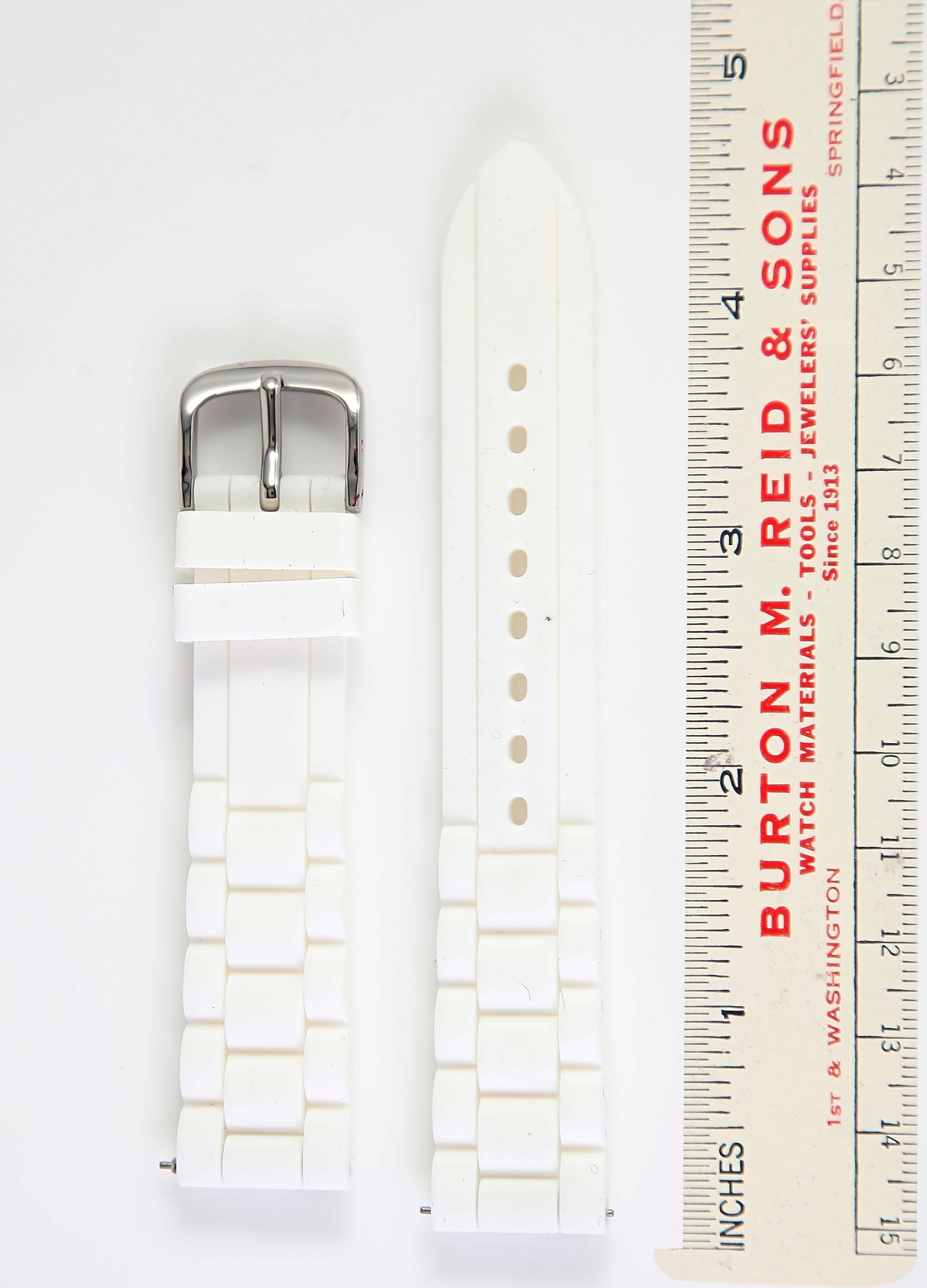 Ecclissi 18mm x 16mm White Rubber Strap original Buckle 23980