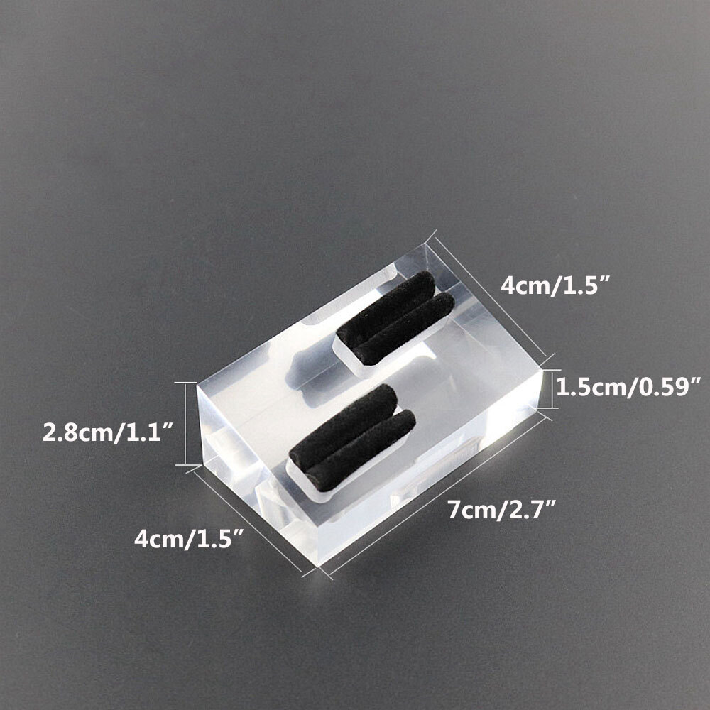 2x Acrylic Ring Display Stand Rings Support Rack Jewelry Retail Holder Organizer