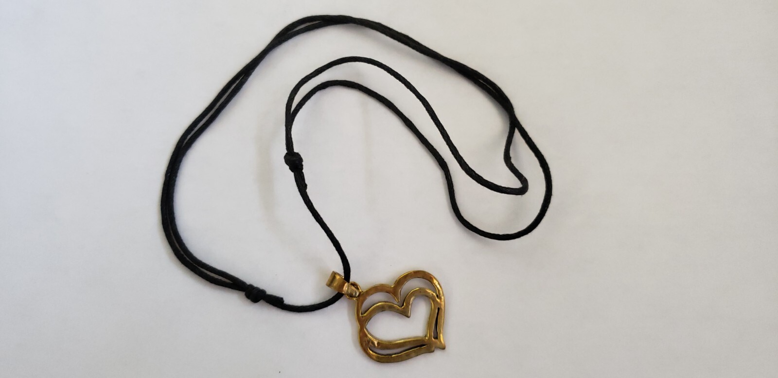 Handmade Southeast Asia Cambodia Intertwined Hearts pendant necklace jewelry