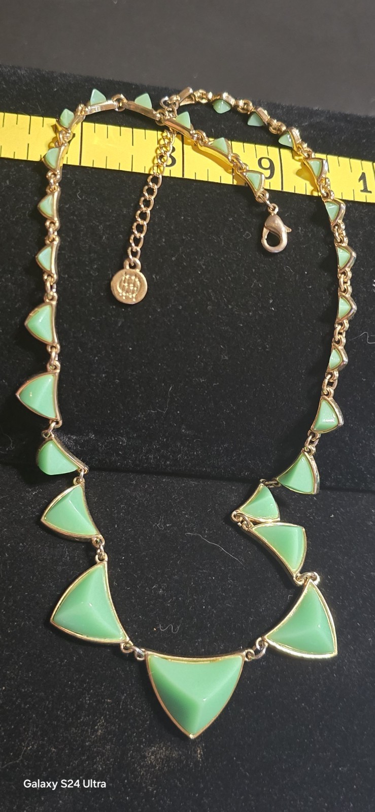 2009 House of Harlow 1960 Nicole Richie Pyramid Stations Necklace Mint Gold Glow