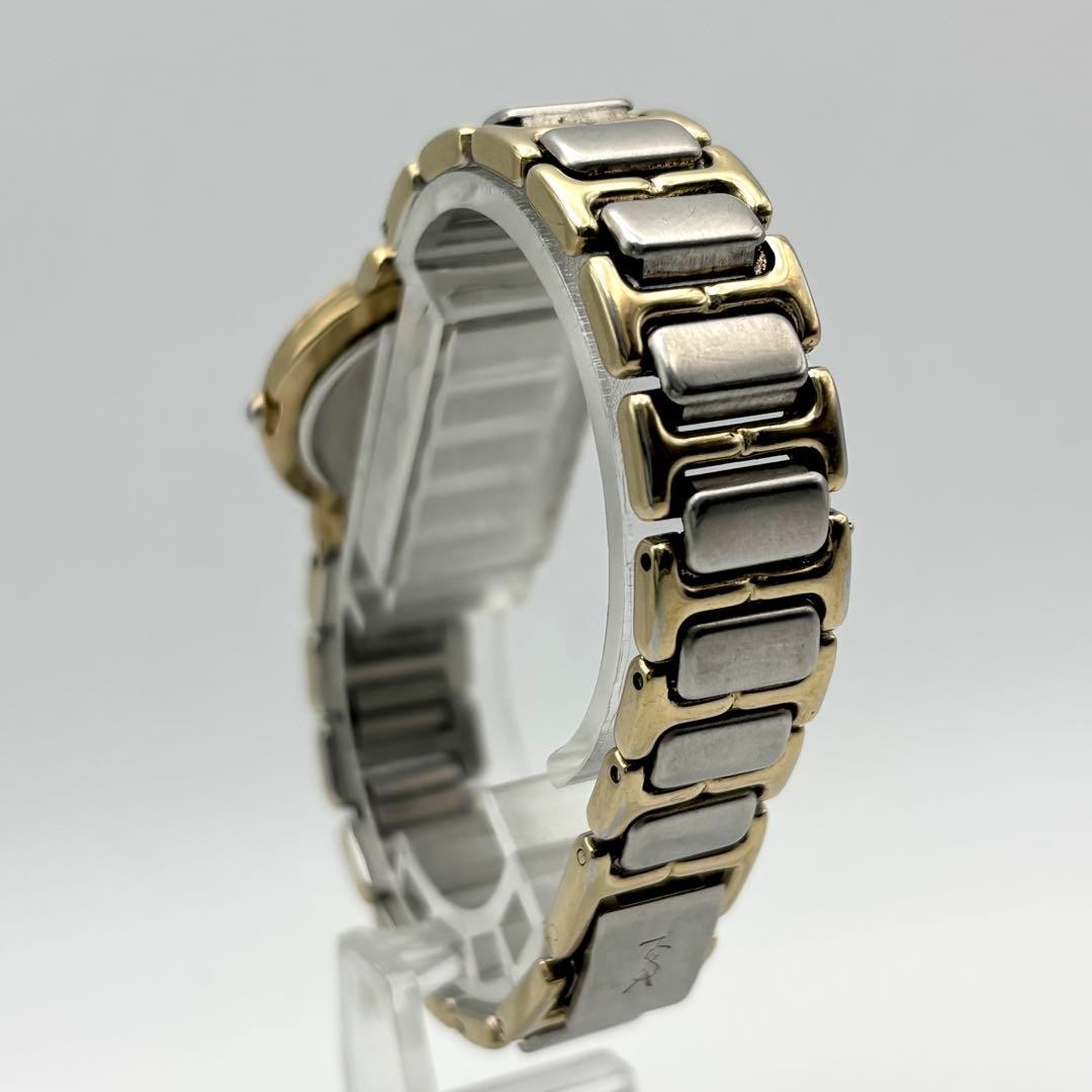 Yves Saint Laurent Quartz Watch Navy Dial Gold 24mm 17cm 6.7in New Battery