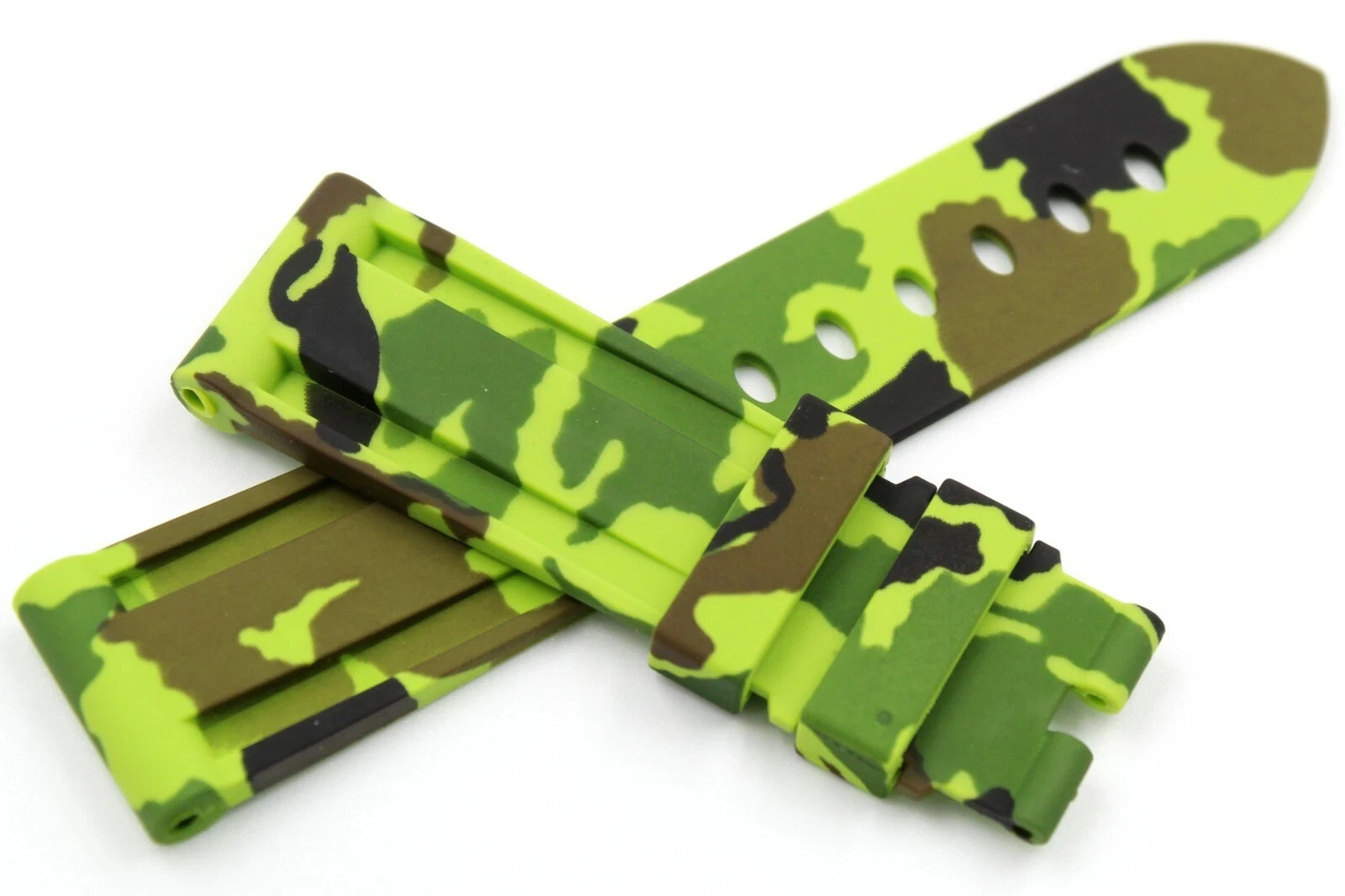 Green Camouflage Silicone TPU Strap Various Sizes Replacement Watches SOP9