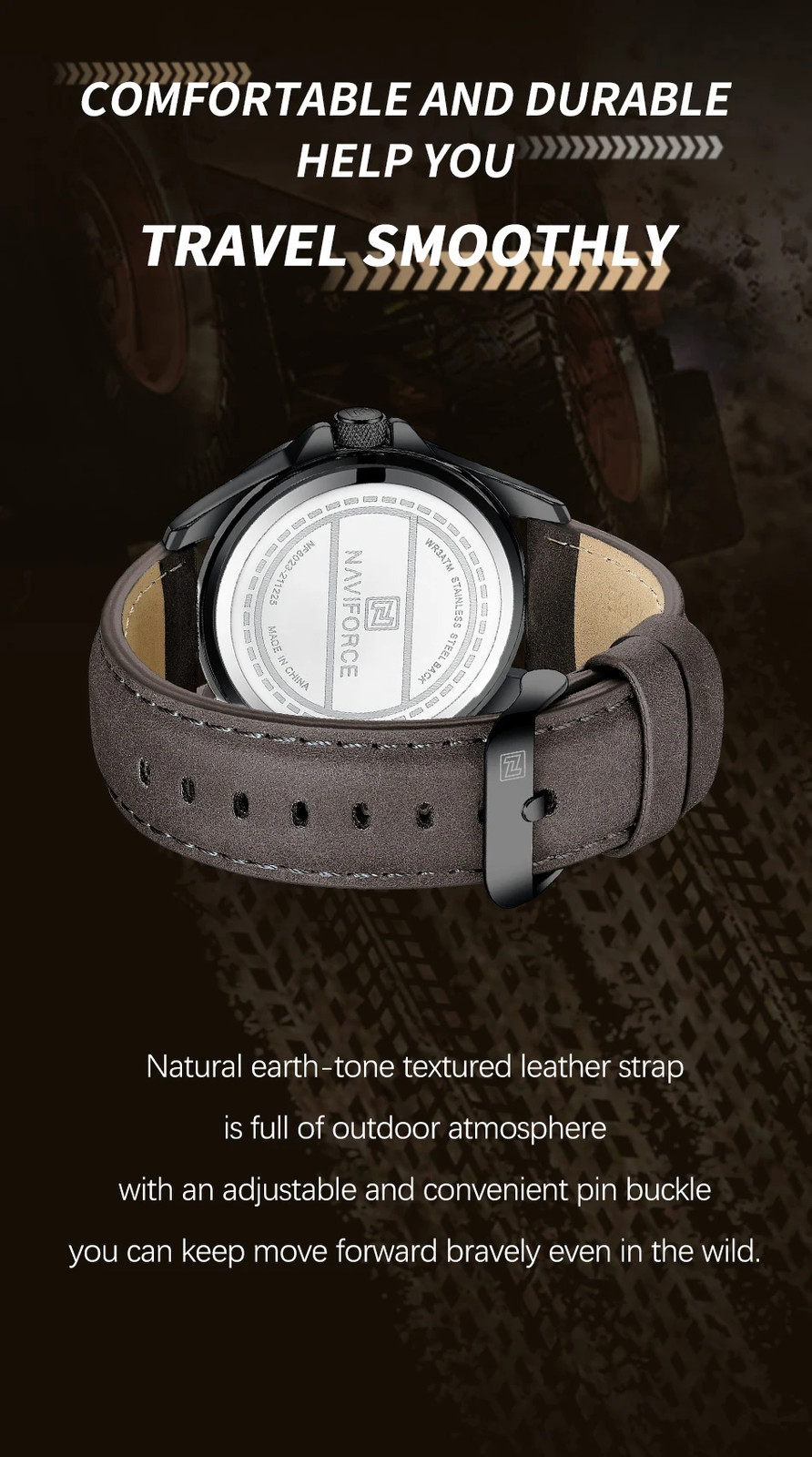NAVIFORCE Men Casual Sport Military Quartz Calendar Wrist Watch for Man Business