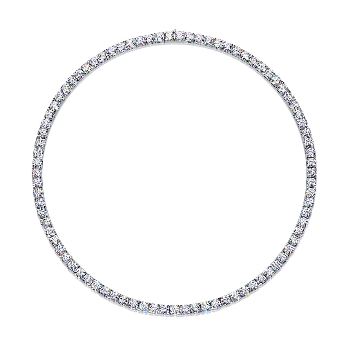 Hot Fashion 3-6.5mm VVS MOISSANITE 925 Silver Tennis Chain Necklace Pass Tester