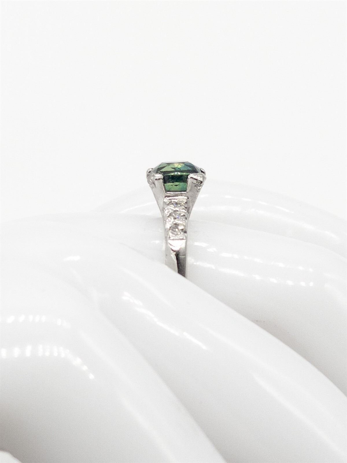 Vintage 1940s $6000 1.83ct Certified NO HEAT Blue Sapphire Diamond Platinum Ring