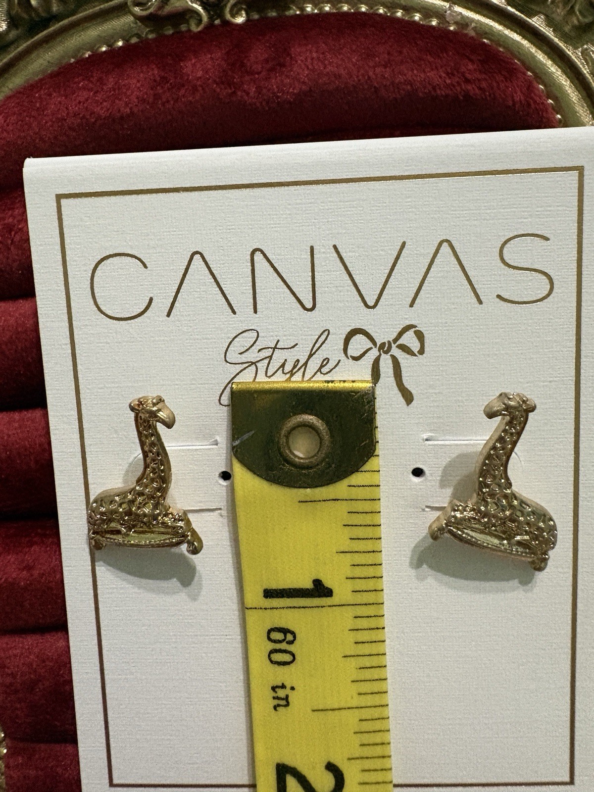 Canvas Gold Tone Clear Crystal Animal Stud Earrings Butterfly Closure