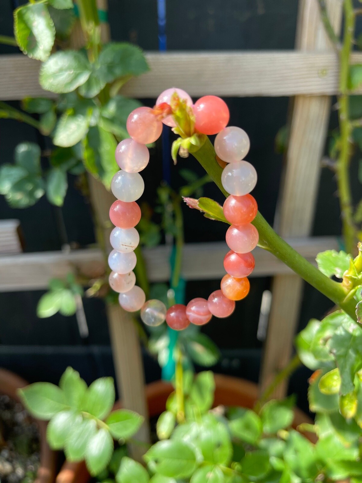 Yan Yuan Agate Bracelet 2 Pieces Set 9mm Stretchy Round Beaded Bracelet