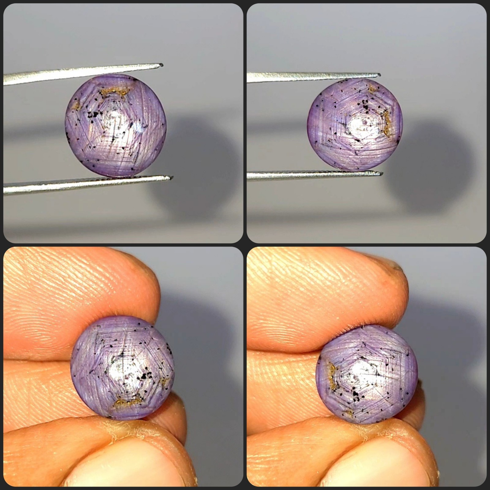 Natural 9.65 ct Star Sapphire Purple Oval Cabochon untreated loose gemstone