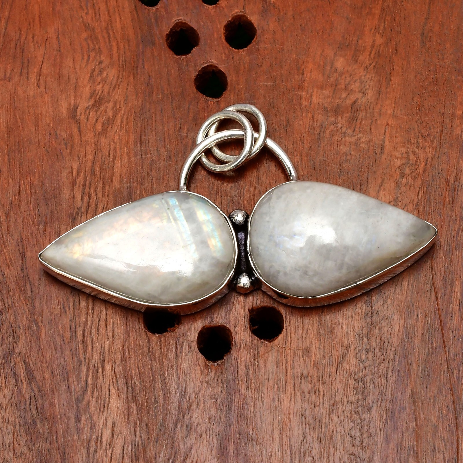 Rainbow Moonstone Gemstone 925 Sterling Silver Handmade Jewelry Pendant 1.56″
