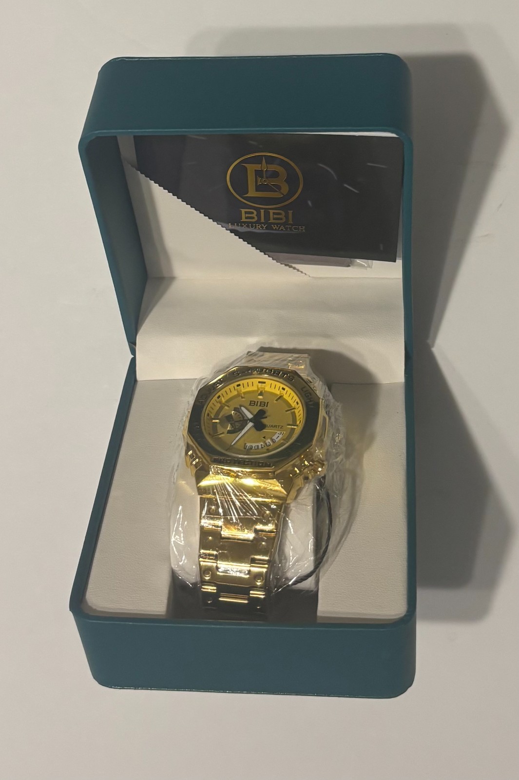 BIBI Luxury Watch Gold Dial Gold Case Gold Band New In Box Beautiful Case