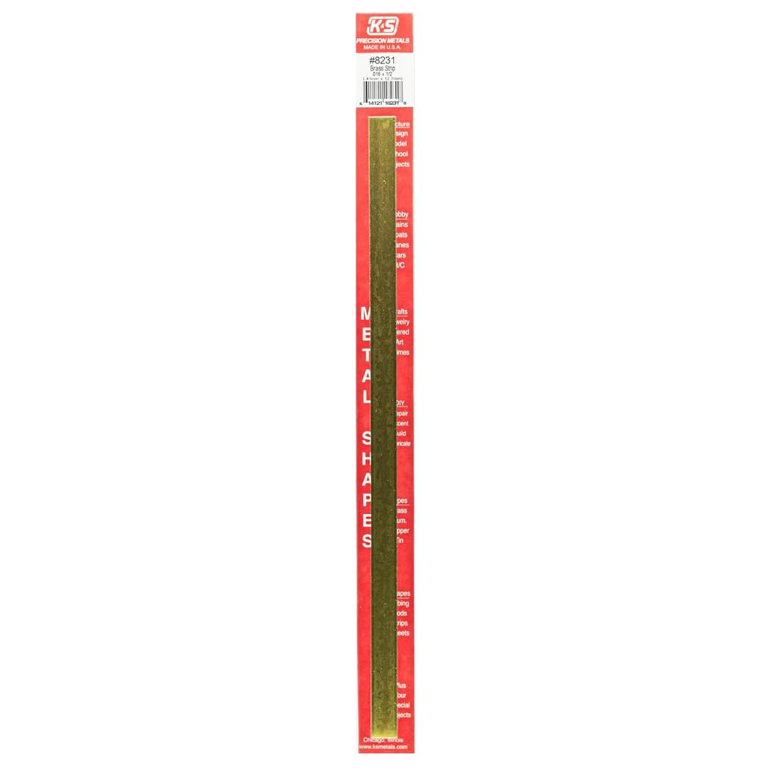 K&S Precision Metals Brass Strip 8231 – 0.016″ Thick X 1/2″ Wide X 12″ Long – DI