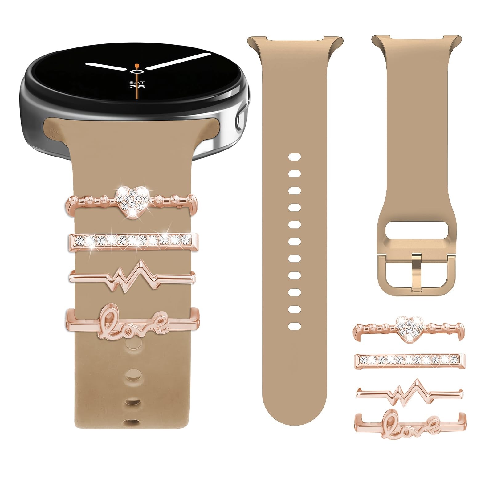 Correas de silicona decorativos Lujo Moda Para Samsung Galaxy Watch 8 40mm/44mm