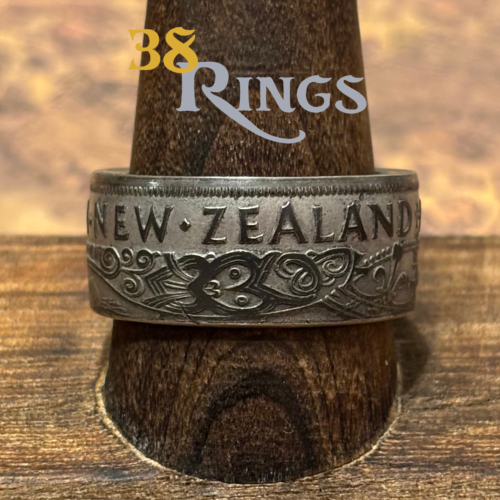 RARE 50% SILVER New Zealand Half Crown COIN RING SIZES 5-12 Handmade USA Oceania