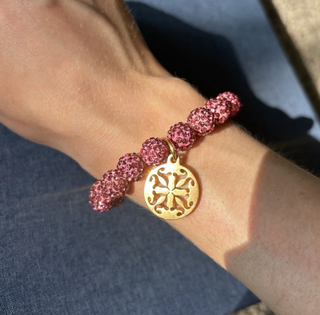 Emerson Rustic Cuff Crimson Crystals, Stretch Bracelet