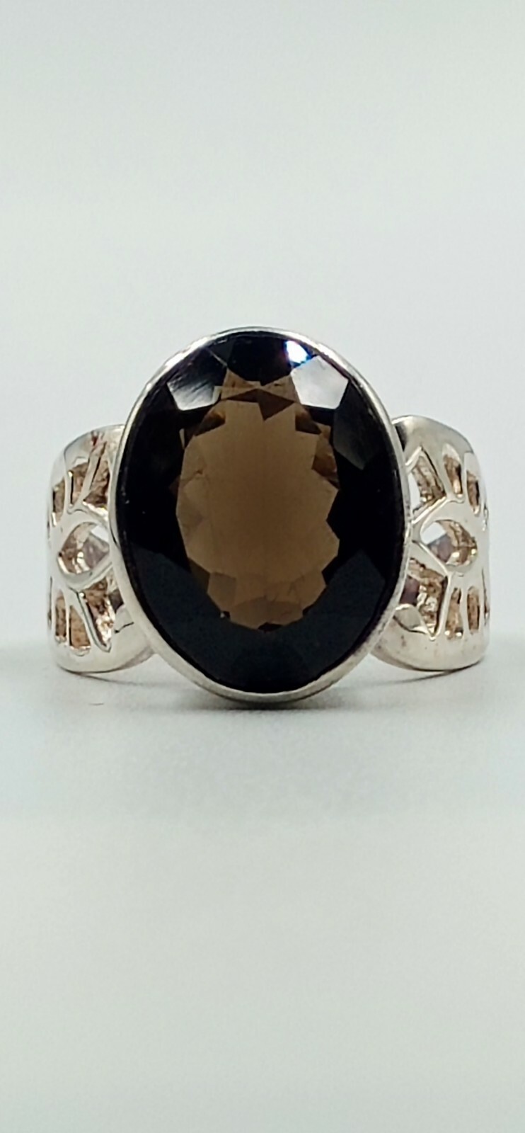 Oval Shape Rich Shiny Brown Tourmaline With Art Deco Design Solitaire Fine Rings