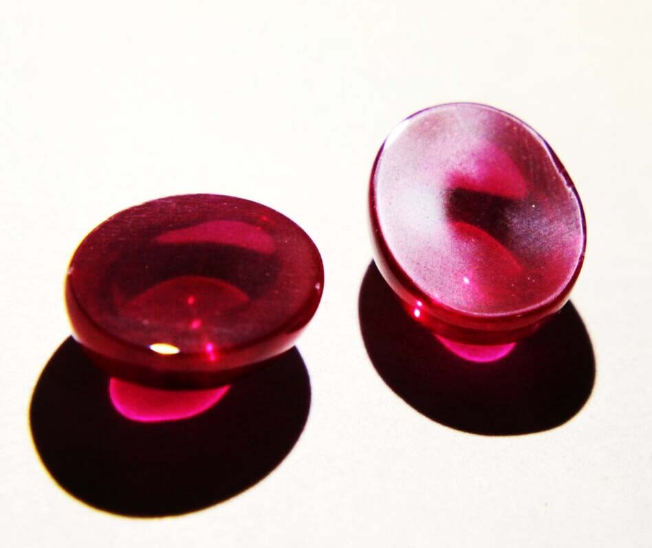 Extremely 18 Ct Certified 6 Rays Natural Star Ruby Cabochon Gemstone Pair