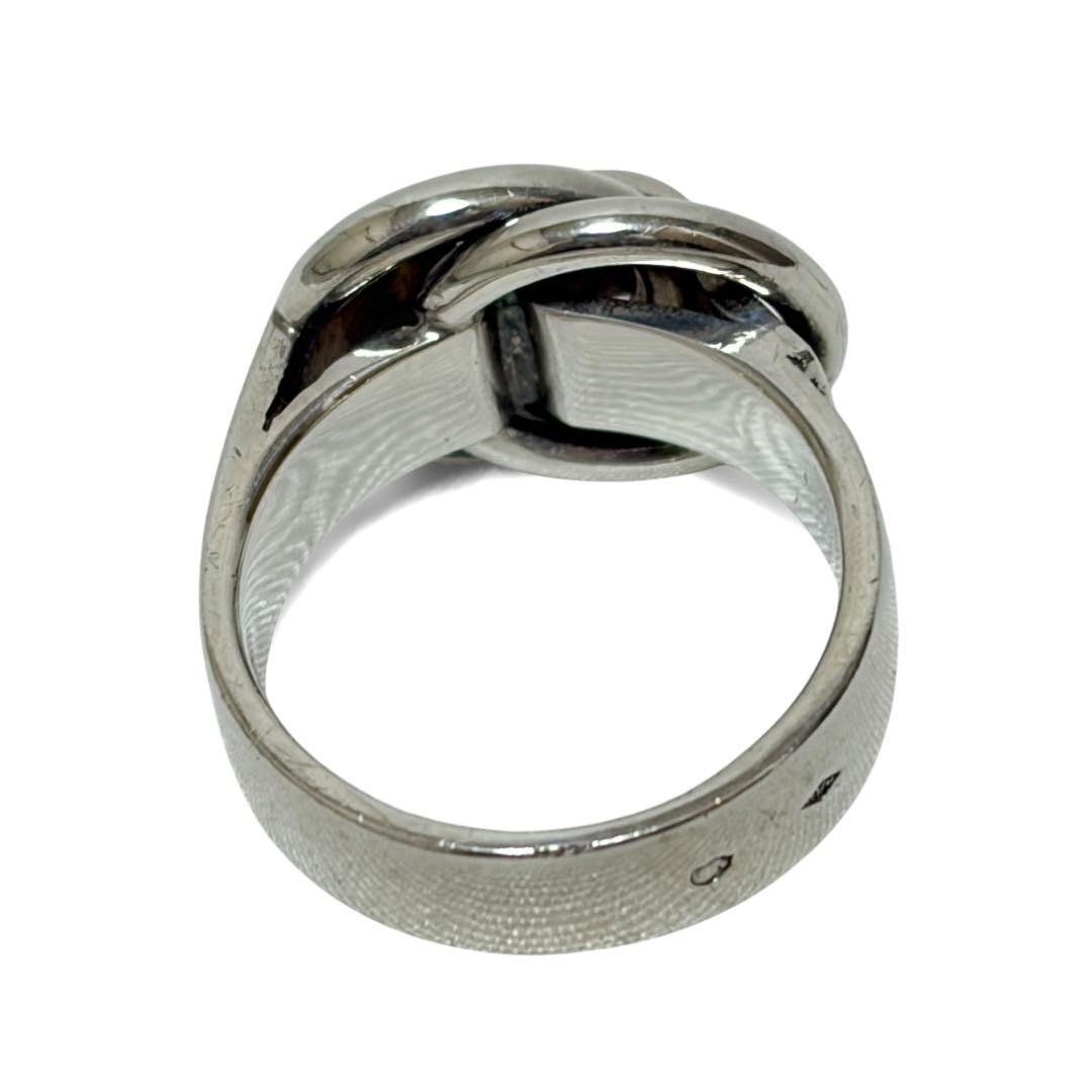 HERMÈS Deux Anneaux Ring SV925 Silver #52 (Size 12) Auth Used