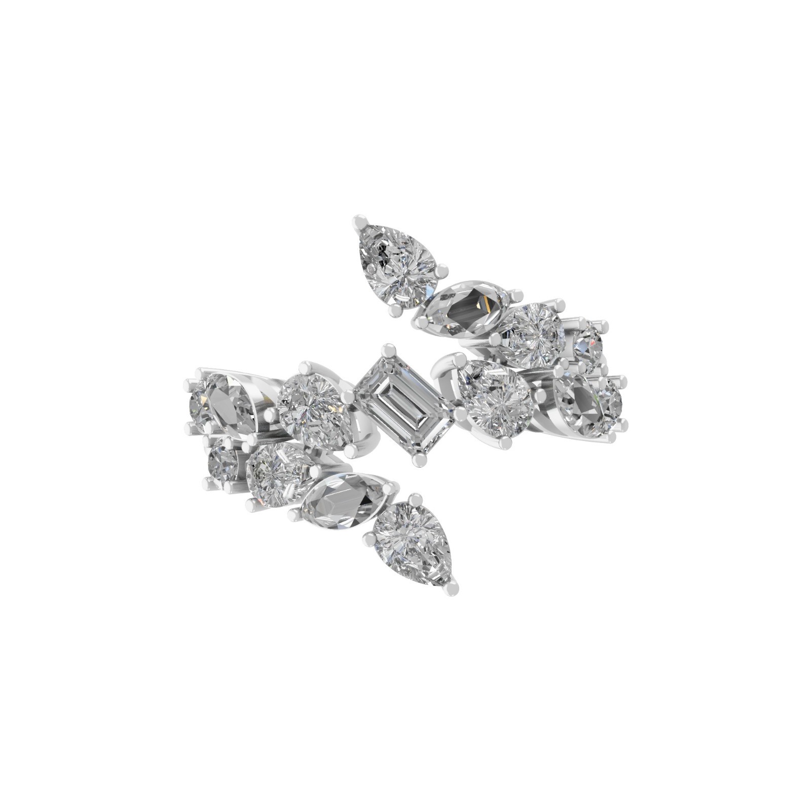 1.83 Ct SI/H Pear Cut Natural Diamond Ring Jewelry Gift 14k White Solid Gold
