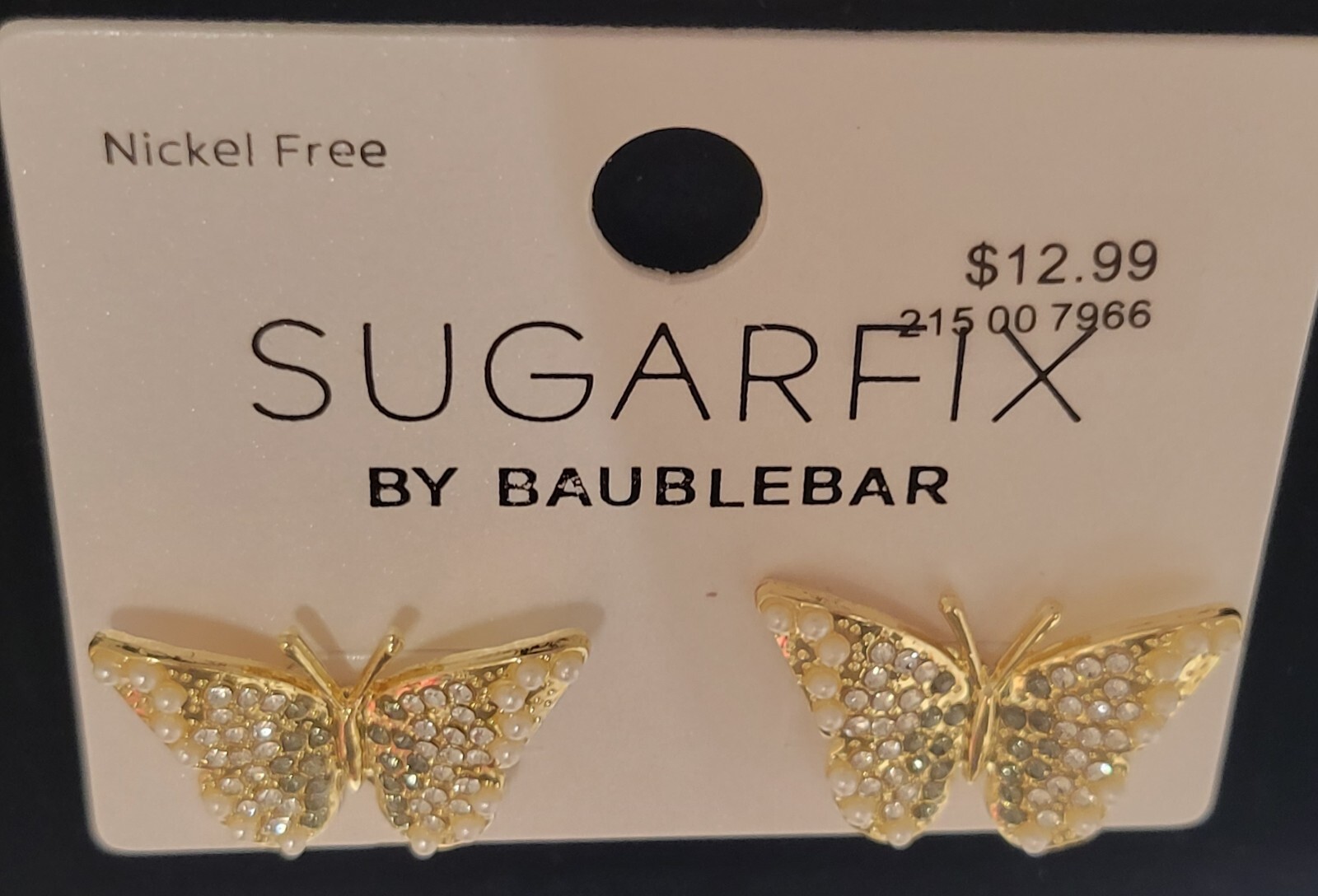 Sugar Fix By Baublebar Butterfly Earrings Post Back Nickel Free Gold Tone NEW