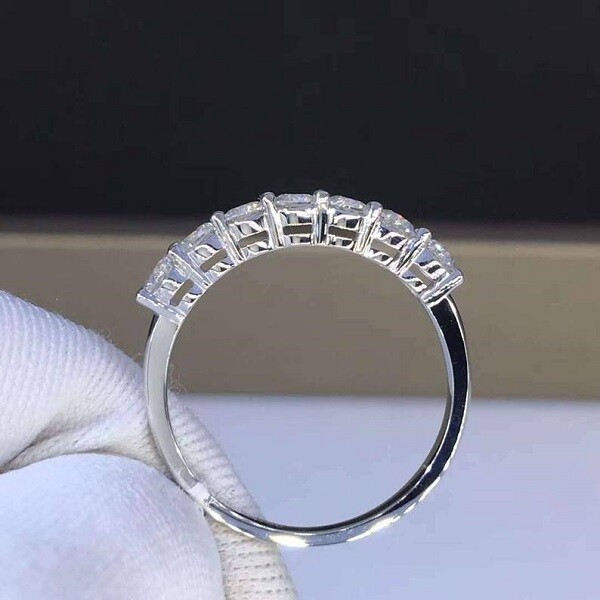 0.70Ct White Round CZ Wedding Anniversary Band In Solid 925 Sterling Silver