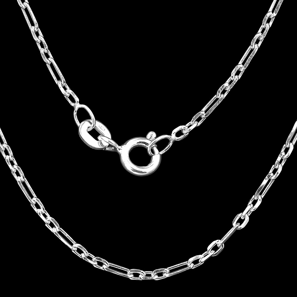 18 inch Figaro Style Chain 925 Sterling Silver Jewelry 6116