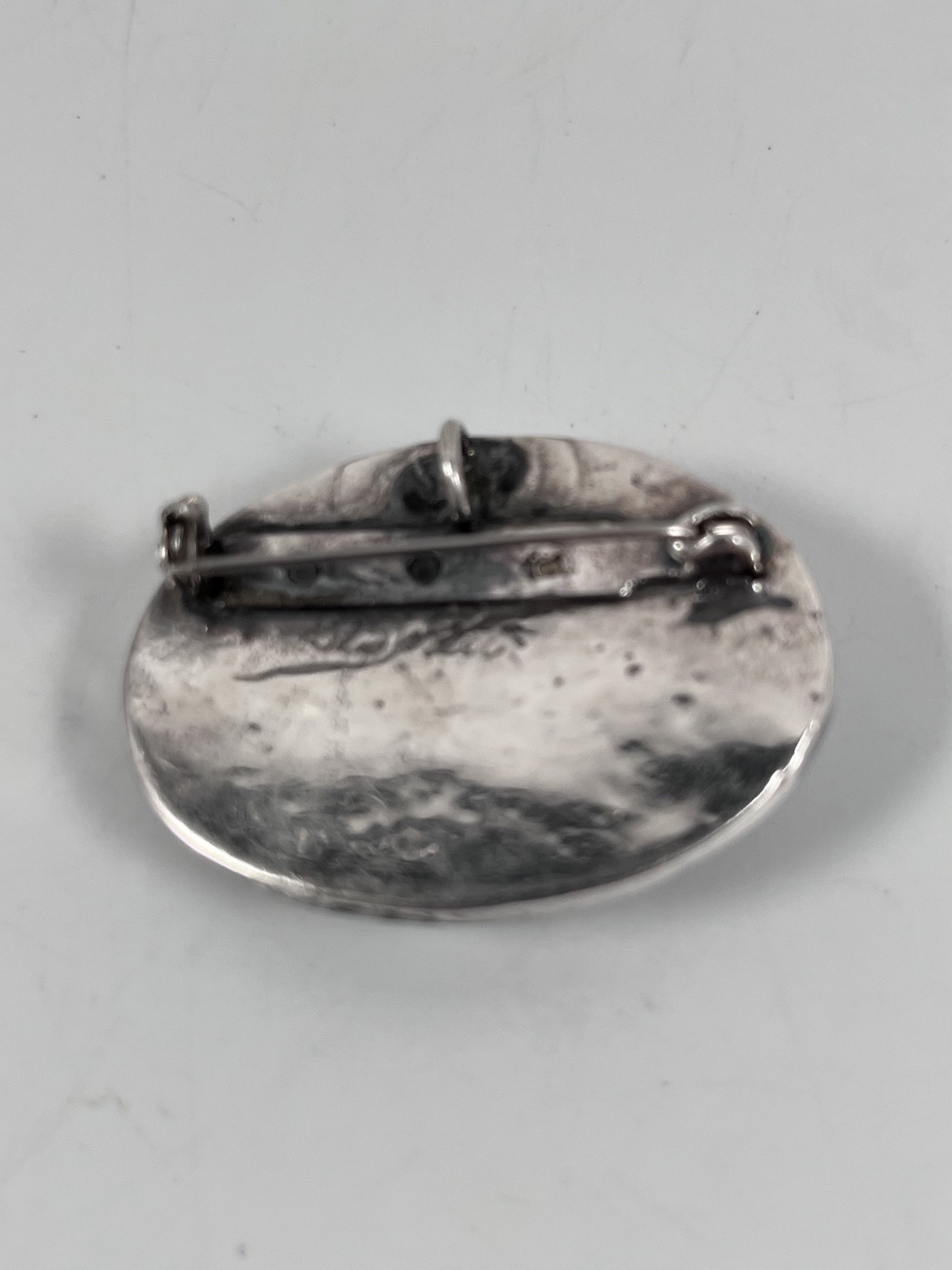 VINTAGE SIGNED LIV ART NOUVEAU STERLING SILVER LADY PENDANT PIN BROOCH IN ONE