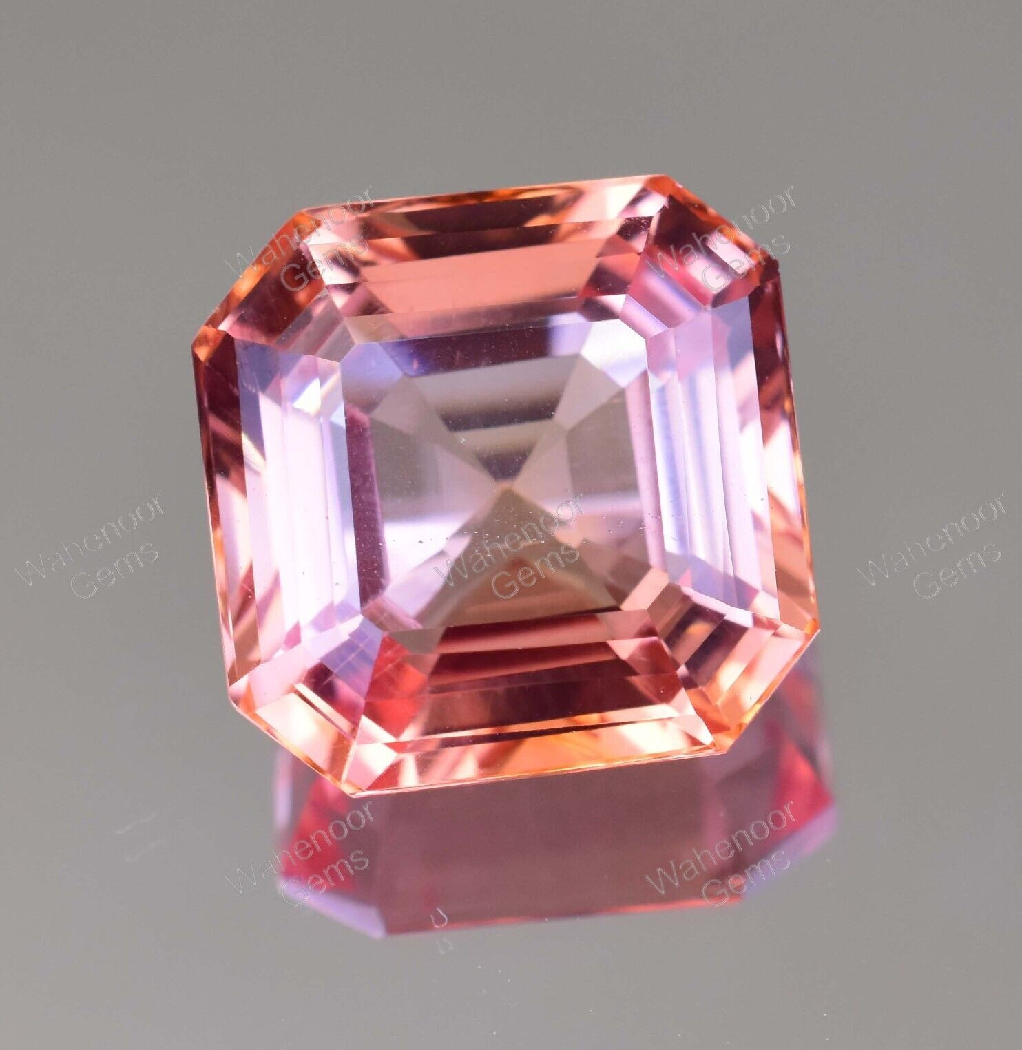 Natural imperial Topaz 20.60 Ct Asscher Stunning Unheated AGL Certified Gemstone