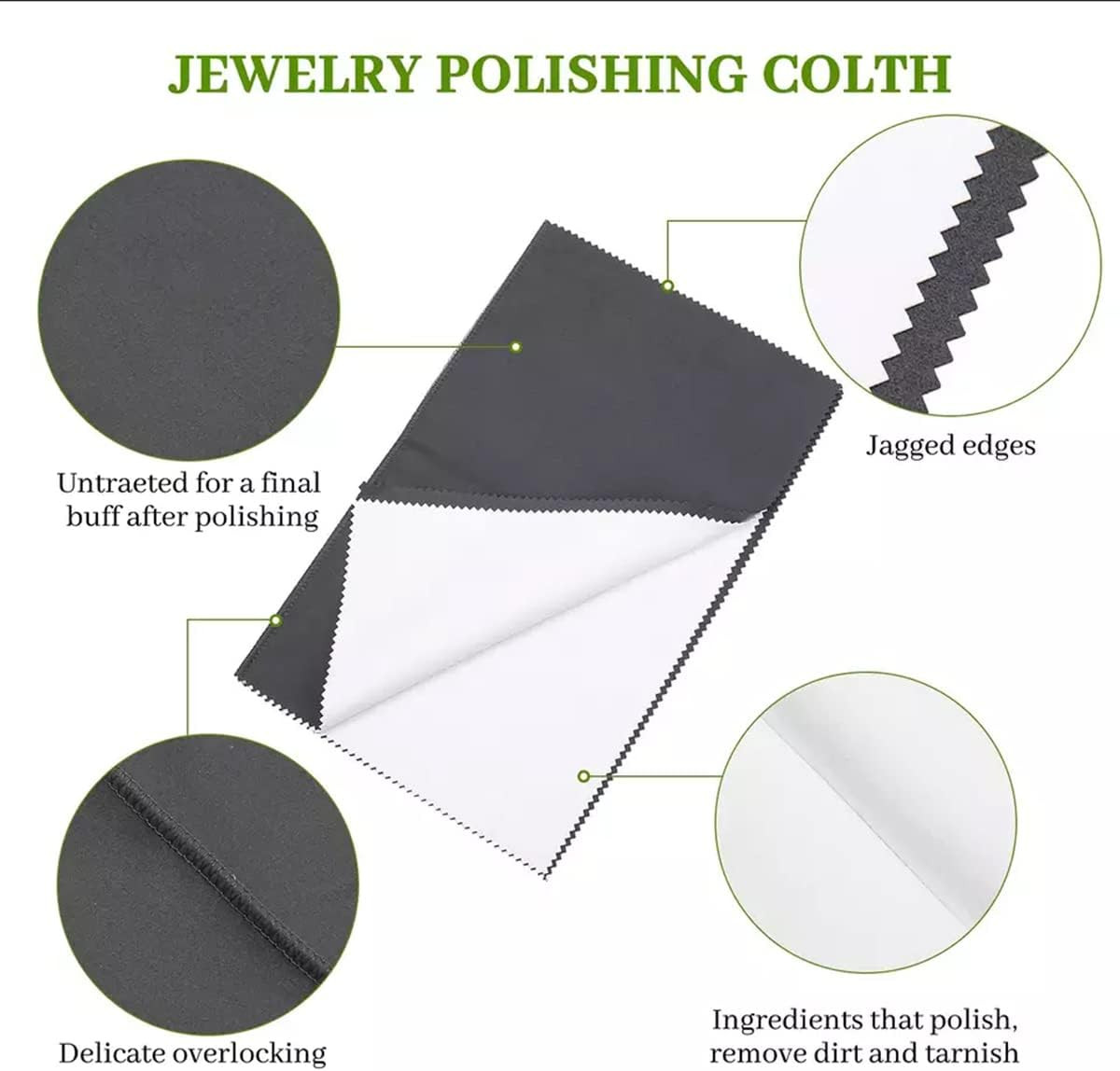 4Pcs Silver Polishing Cloth Large Jewelry Cleaning Cloths,Multi-Layer Double-Sid