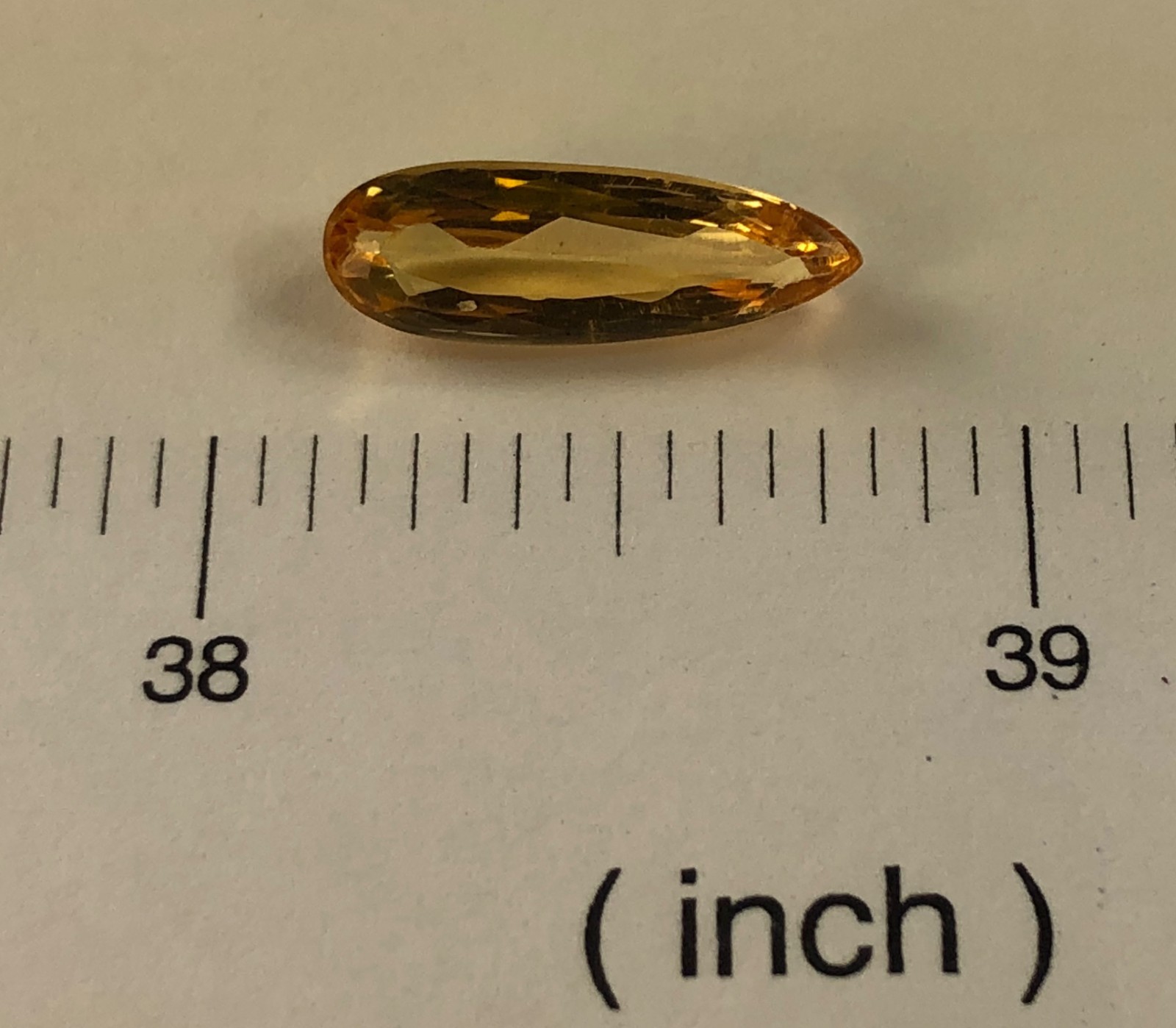 Imperial Topaz 3.52 Ct Clarity IF Pear Cut Natural Golden Brazil I057
